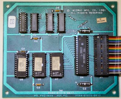 Ms. Pac-Man Aux Board (photo by Steve Golson)