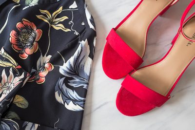 Ann Taylor Floral Culotte Jumpsuit, Target Red Block Heel Sandals