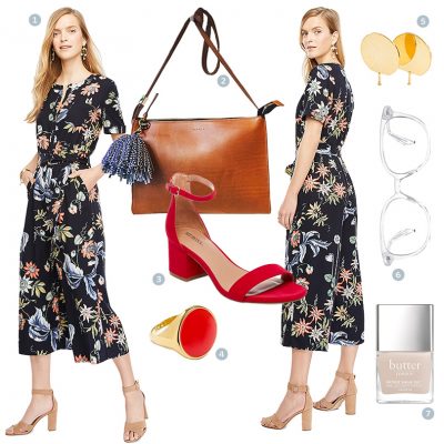 What to wear with a floral culotte jumpsuit!