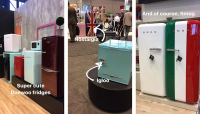 retro fridges at the tradeshow