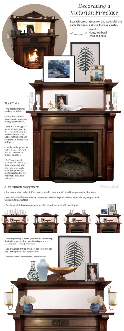 Ideas for Decorating a Modern Victorian Fireplace Mantel | Making it Lovely