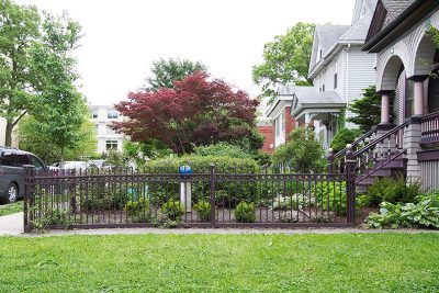 Side View, Front Yard with Antique Iron Victorian Fence