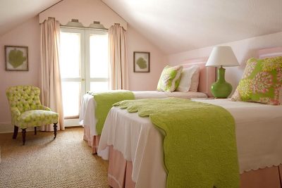 Two Twin Beds in an Attic Bedroom, Design by Phoebe Howard