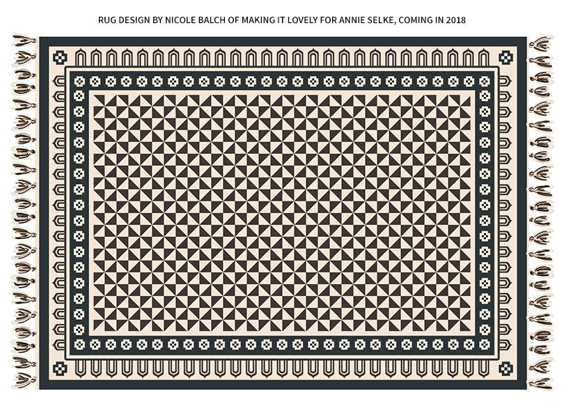 Quilt-Inspired Rug Design by Nicole Balch of Making it Lovely for Annie Selke, Coming in 2018