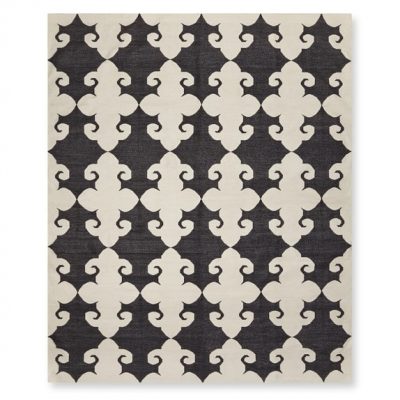 Medallion Flatweave Rug, Black and White, Williams-Sonoma Home
