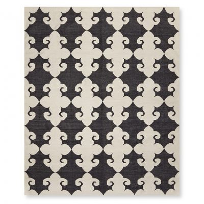Medallion Flatweave Rug, Black and White, Williams-Sonoma Home