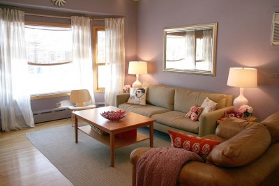 Apartment with Purple Living Room