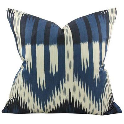 Bukhara Ikat Indigo Blue Pillow, Arianna Belle