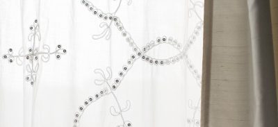 Embroidered Sheer Curtains with Sequins