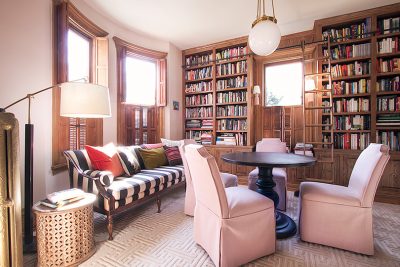 Home Library with Rolling Ladder | Making it Lovely