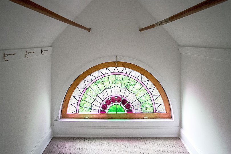 The Rainbow Room - Stained Glass Semi-Circle Demilune Window
