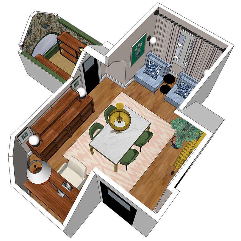 Office Layout (Made with SketchUp) | Making it Lovely