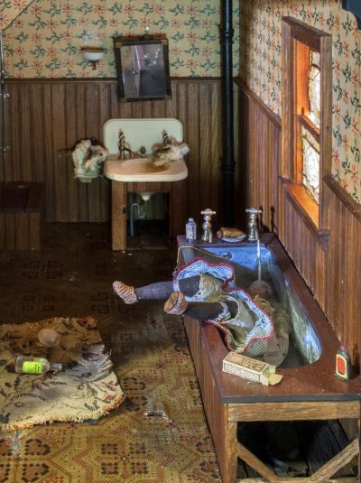 Frances Glessner Lee and The Nutshell Studies of Unexplained Death - dark bathroom