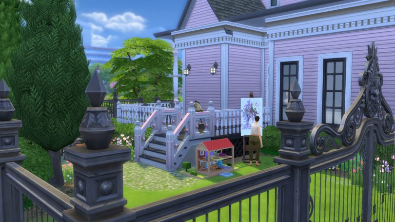 The Backyard— Sims 4 Pink Victorian House, Making it Lovely