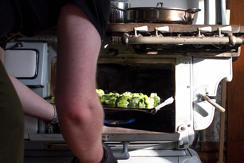 Roasting Broccoli in an Antique Stove (1918)