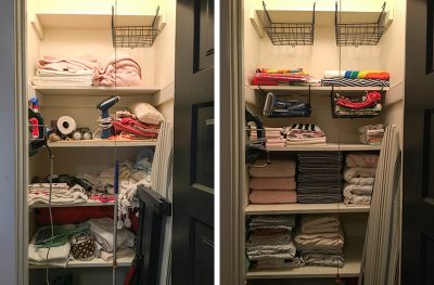 Before and After Linen Closet Organization