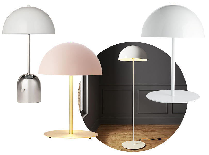 Pink and White Mushroom Lamps