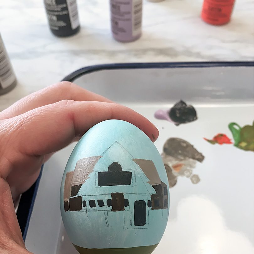 Painting a Ceramic Easter Egg