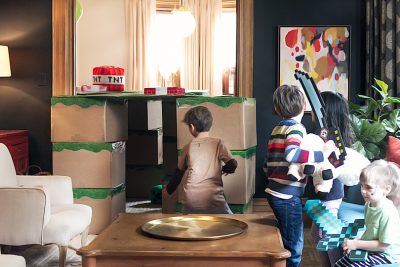 Minecraft Kid's Birthday Party with 'Pixel' Prop Weapons