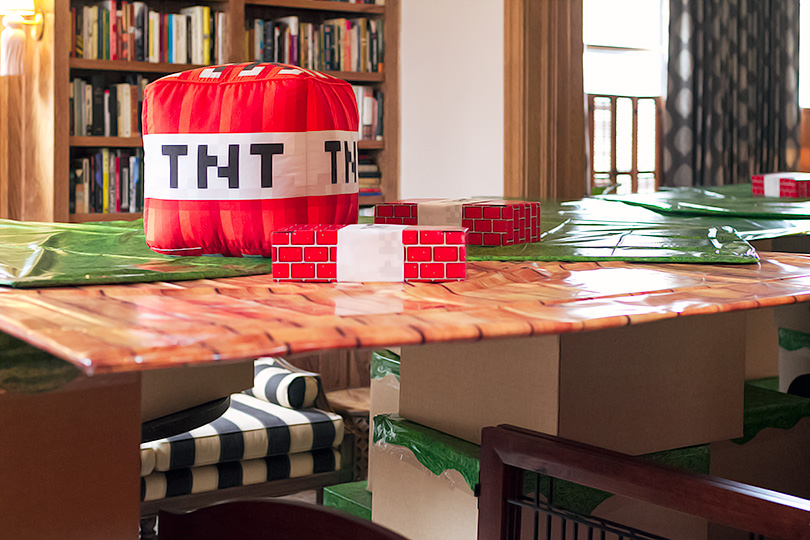 Minecraft Blocks Fort with TNT - Kid's Birthday Party