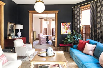 Double Parlor with Custom Window Treatments from The Shade Store | Making it Lovely