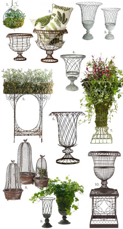 French-Inspired Outdoor Wire Planters