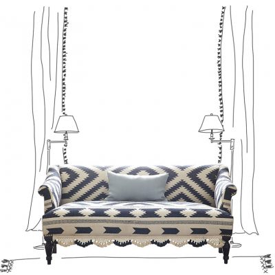 Bridal Rug Settee