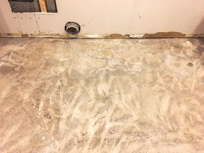 Scarified Painted Concrete - Basement Laundry Room | Making it Lovely