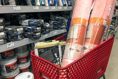 Shopping for Schluter Ditra and Uncoupling Mortar at Lowe's