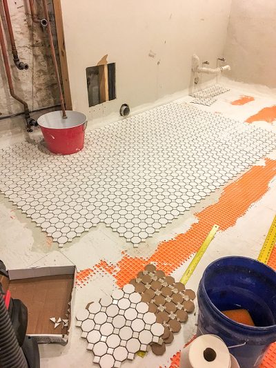 DIY Tile Installation, End of Day 1