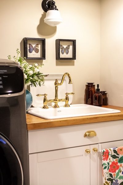 Cast Iron Utility Sink with Brass Faucet