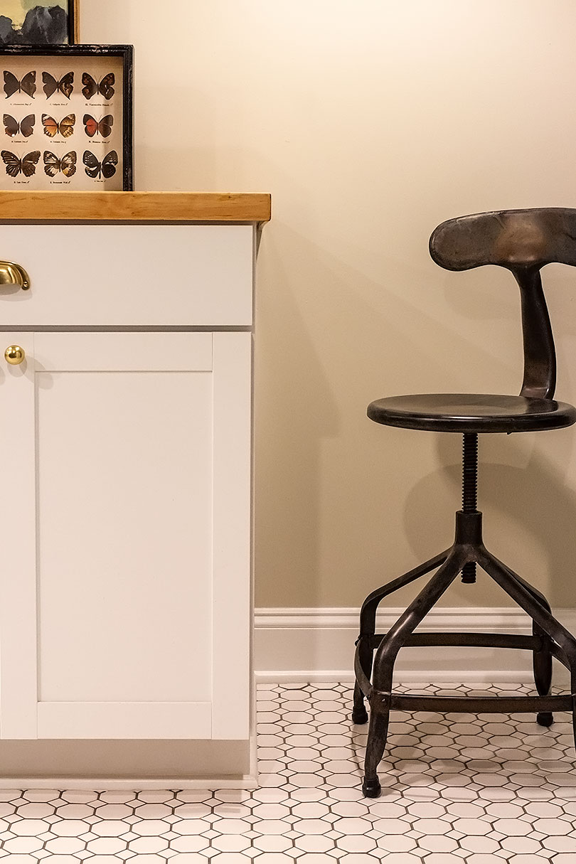 Counter Stool in Laundry Room