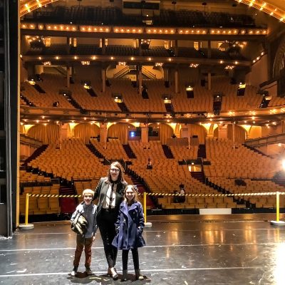 On stage after a showing of The Nutcracker, Joffrey Ballet at the Auditorium Theater, Chicago