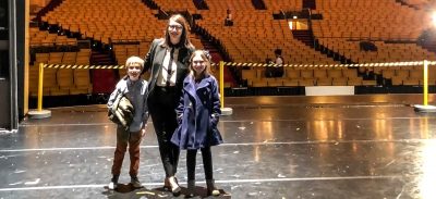 On stage after a showing of The Nutcracker, Joffrey Ballet at the Auditorium Theater, Chicago