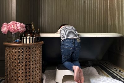 Playing in the Clawfoot Tub