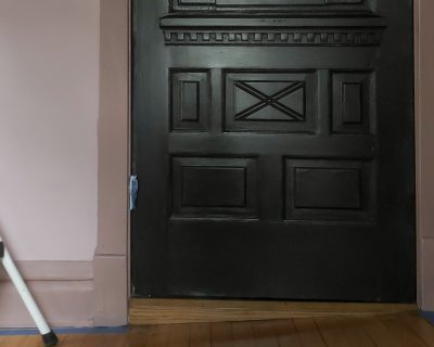 Black Door, Lilac Walls, Purple Trim | Making it Lovely, One Room Challenge