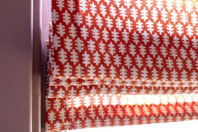 DIY Roman Shades, Edie Stroheim Fabric from Fabricut | Making it Lovely | One Room Challenge