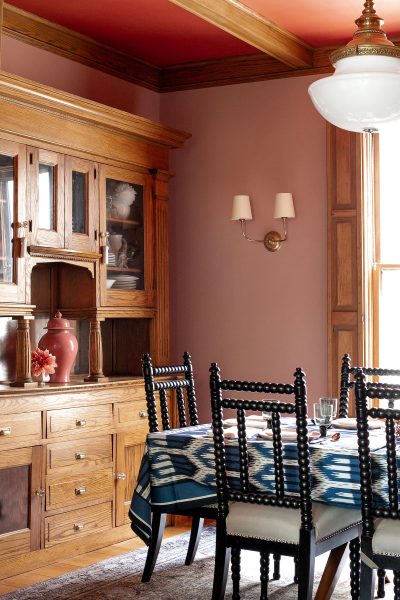 Pink and Red Dining Room in a Victorian House | Making it Lovely