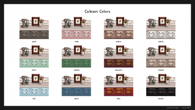 Cabinet Colors - Lovely Kitchen Mod for Stardew Valley by Lulu Lovely