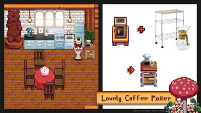 Lovely Coffee Maker - Stardew Valley Mod by Lulu Lovely