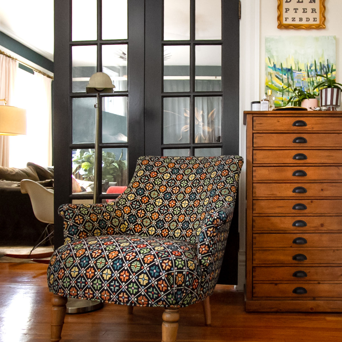 Reupholstering My Floral Chair with Calico
