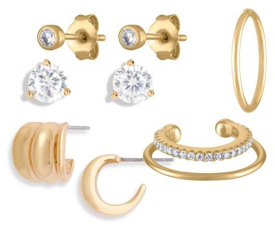 Delicate Studs and Hoops Earrings in Gold and Faux Diamonds | Making it Lovely