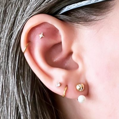 Triple Lobe, Helix Hoop, and Flat Ear Piercings | Making it Lovely