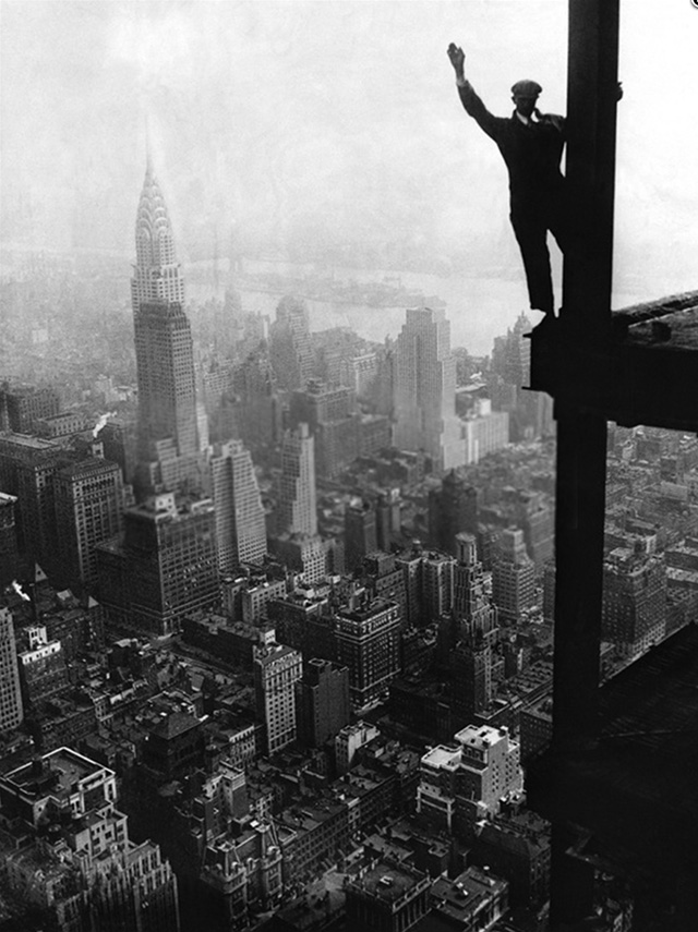 Man Waving from Empire State Building Construction Site - Making it Lovely