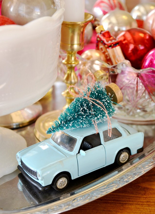 Christmas Tree on a Toy Car