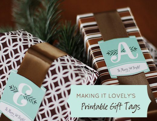 Free Printable Christmas Monogram Gift Tags from Making it Lovely