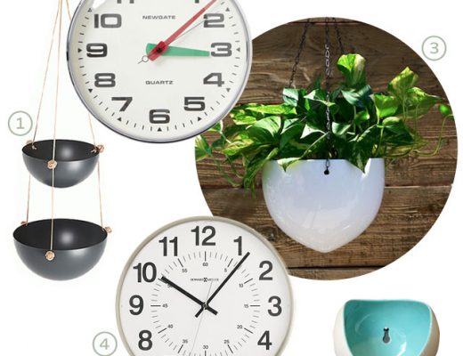 Kitchen Wall Clock and Hanging/Wall Planters
