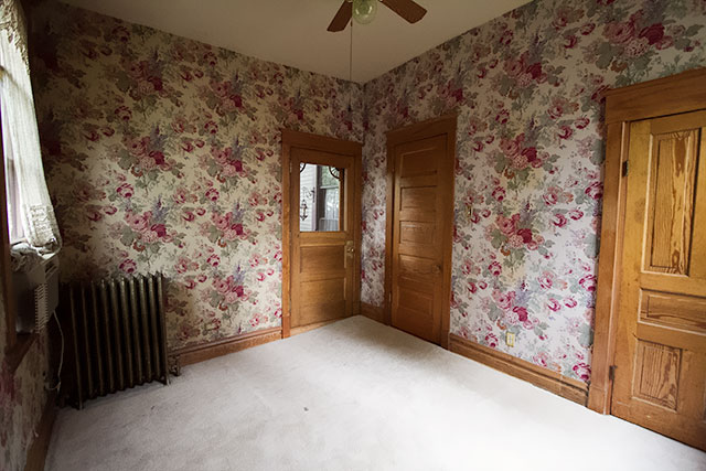 Floral Wallpapered Office