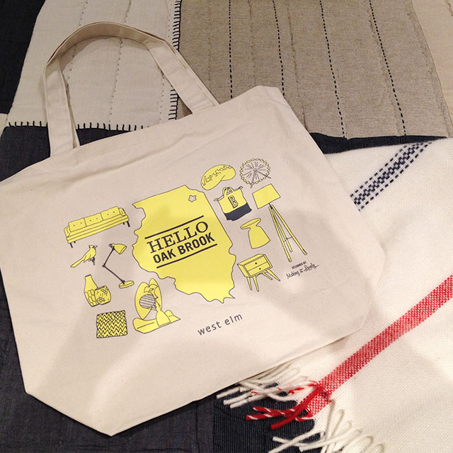 West Elm Tote Bag Drawn and Designed by Nicole Balch of Making it Lovely