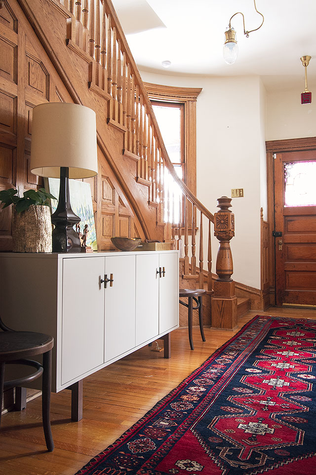 Making it Lovely's Victorian Entryway an Wooden Staircase